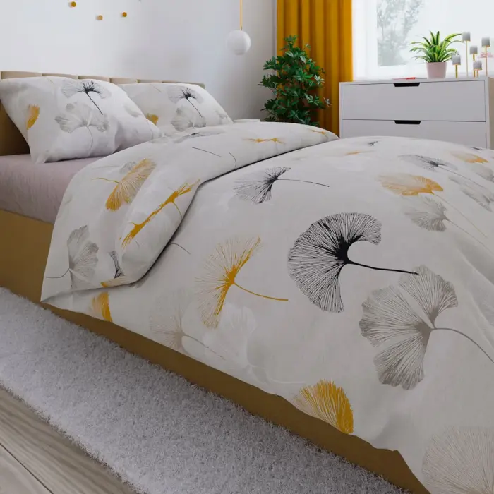 Satīna gultas veļas komplekts 220x200 cm Ginko