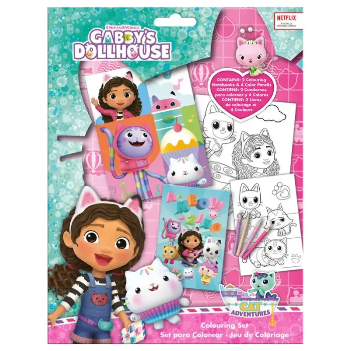 Gabby's Dollhouse Coloring Set with Notebook