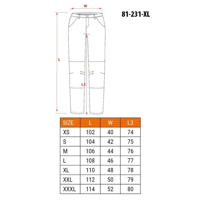 Рабочие брюки NEO Tools 81-231-XL, размер XL