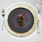 Chef table placemat, diameter 38 cm, white, round Photo