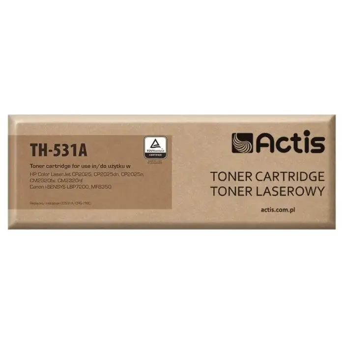 Actis TH-531A toners (aizvieto HP 304A CC531A, Canon CRG-718C; standarta; 3000 lpp.; zils)