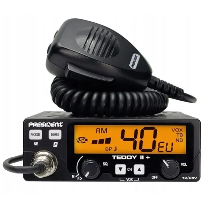 CB radijo stotelė PRESIDENT Teddy II+ 12/24V + ASC 7 spalvos AM/FM