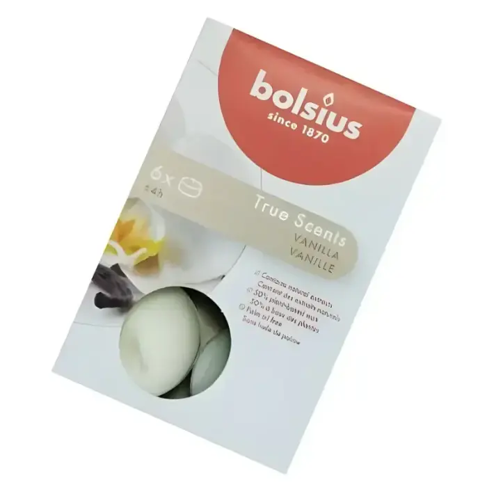Bolsius True Scents Vaniļas tējas sveces, 6 gab.