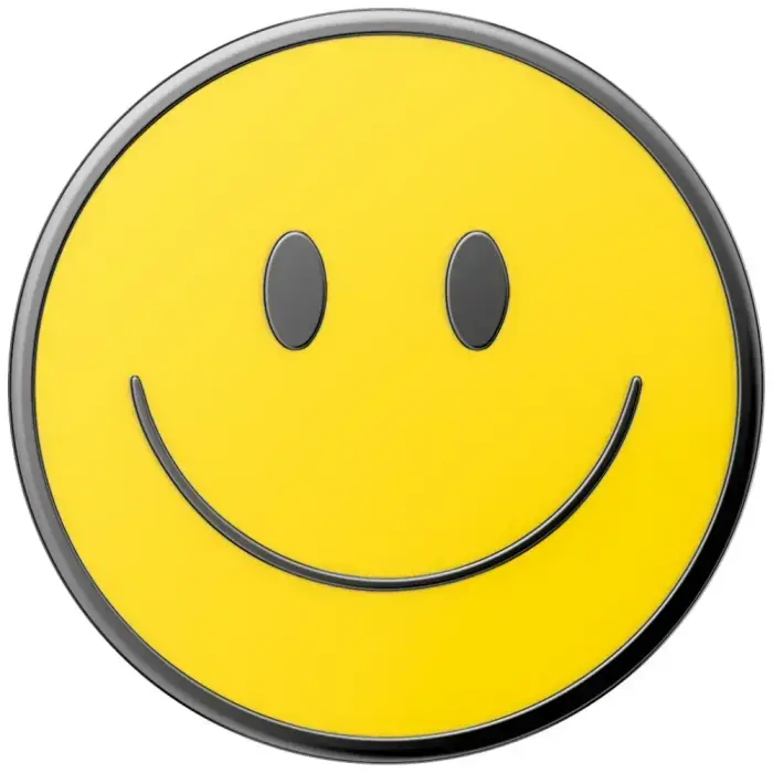 PopSockets PopTop Combo Enamel Be Happy telefona turētājs un statīvs - dzeltens