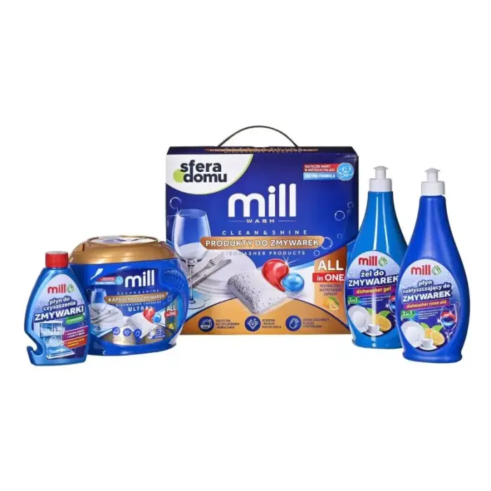 Mill dishwasher detergent set
