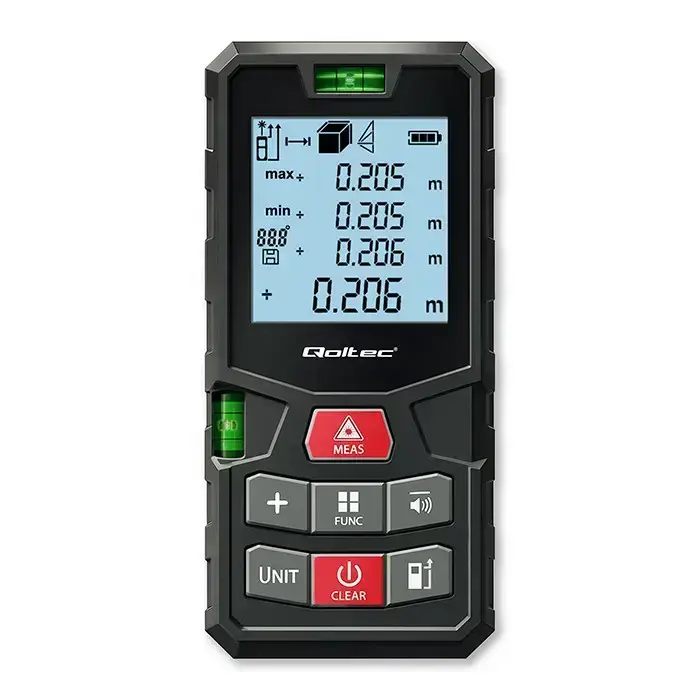 Qoltec High-Precision Laser Distance Meter with Bubble Level | LCD with backlight | 50m Foto 11