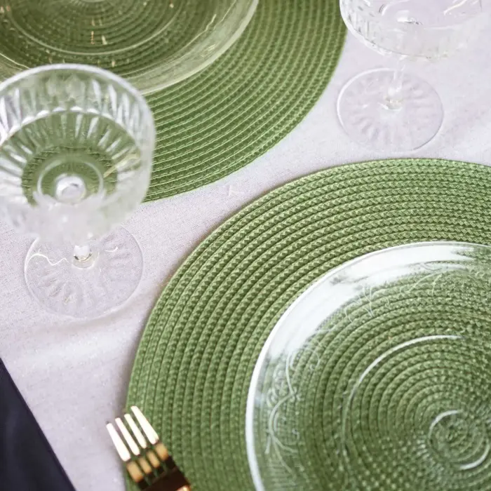 Table placemat Chef, diameter 38 cm, round, bottle green Photo