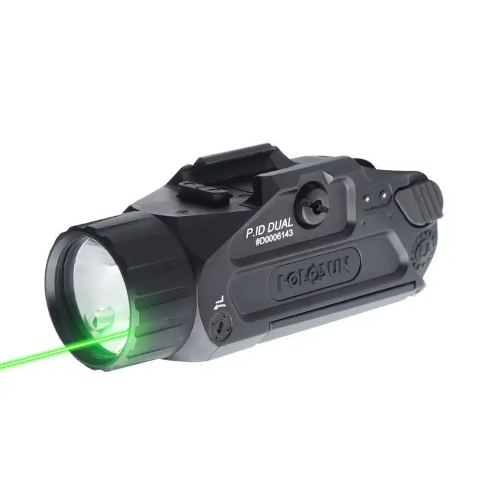 Holosun P.ID Dual taktiskais ieroča lukturis – 800 lm – IR/zaļais lāzers – melns