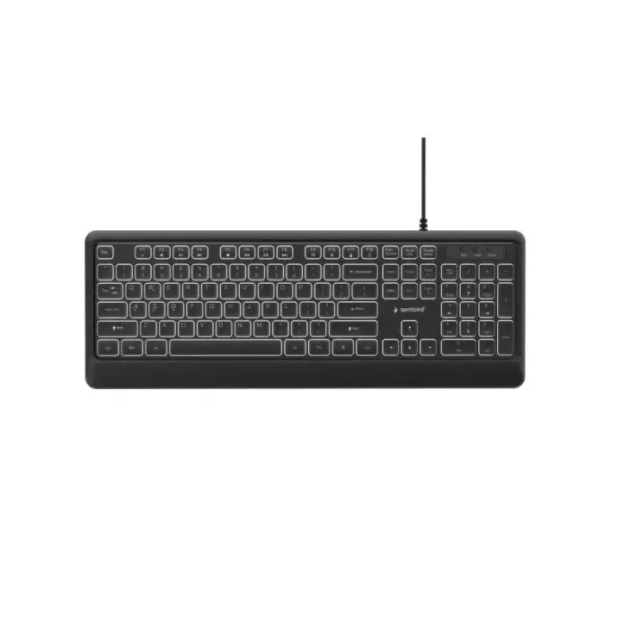Gembird Slim Backlight USB-A+C US Keyboard