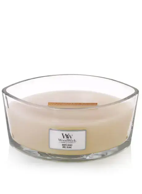 WoodWick Valge mee lõhnaküünal puidust tahiga 453.6 g