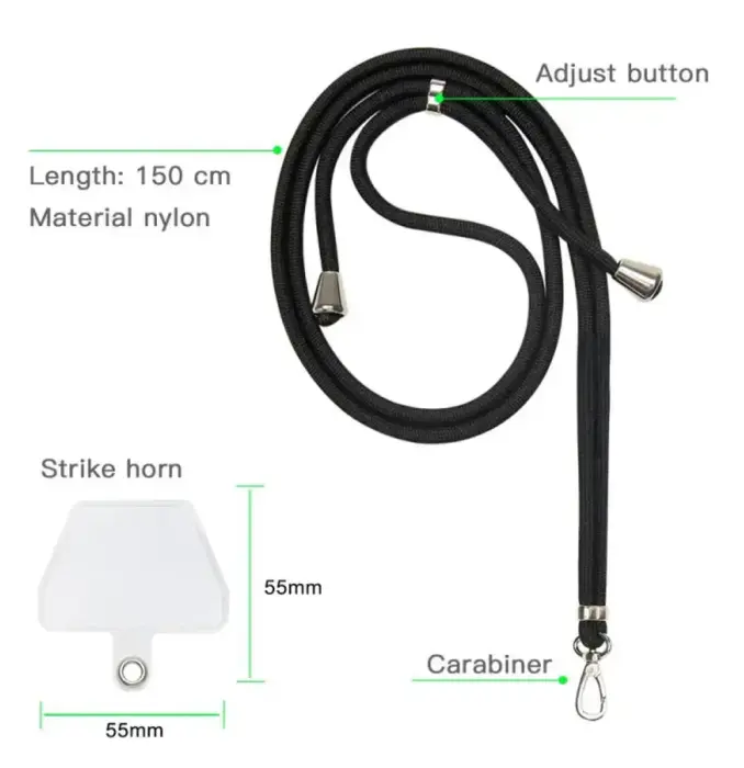 Universal neck strap for phones navy blue Фото num