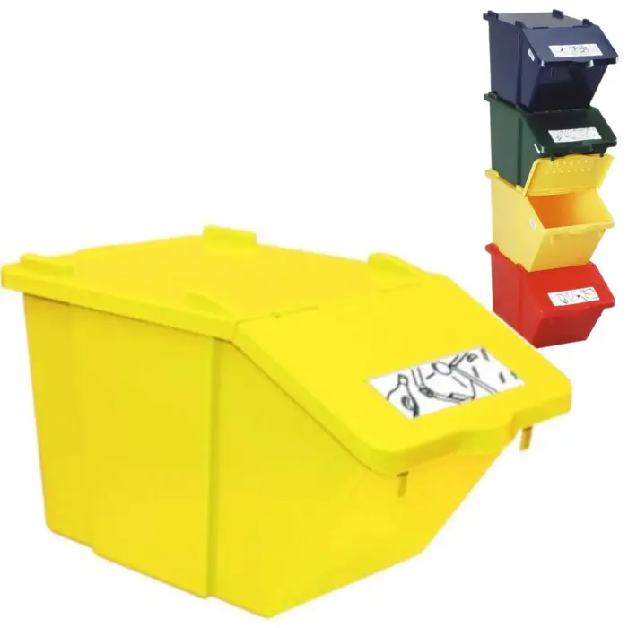 Stackable waste sorting bin - yellow 45L