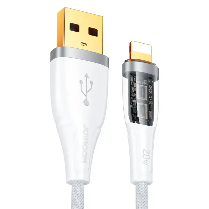 Joyroom USB-A kuni Lightning kaabel nutika lülitiga - 1.2m - Valge