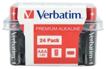 Verbatim AAA Premium Alkaline Batteries 24-Pack 1.5V