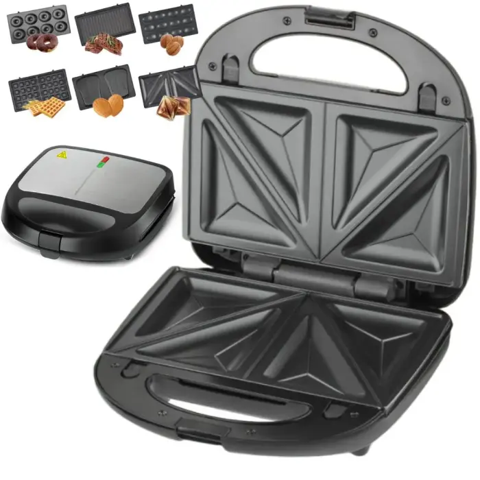 6-in-1 sandwich maker – waffles, donuts, interchangeable plates, 850 W