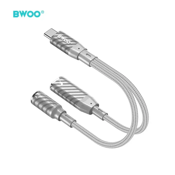 BWOO 2 in 1 Lightning / USB-C to 3.5mm AUX Adapter BZ67