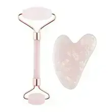 Rose Quartz Facial Roller and Gua Sha Set