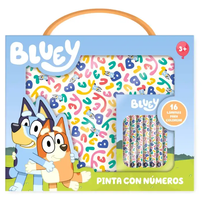 Bluey krāsošana pēc numuriem koferītis