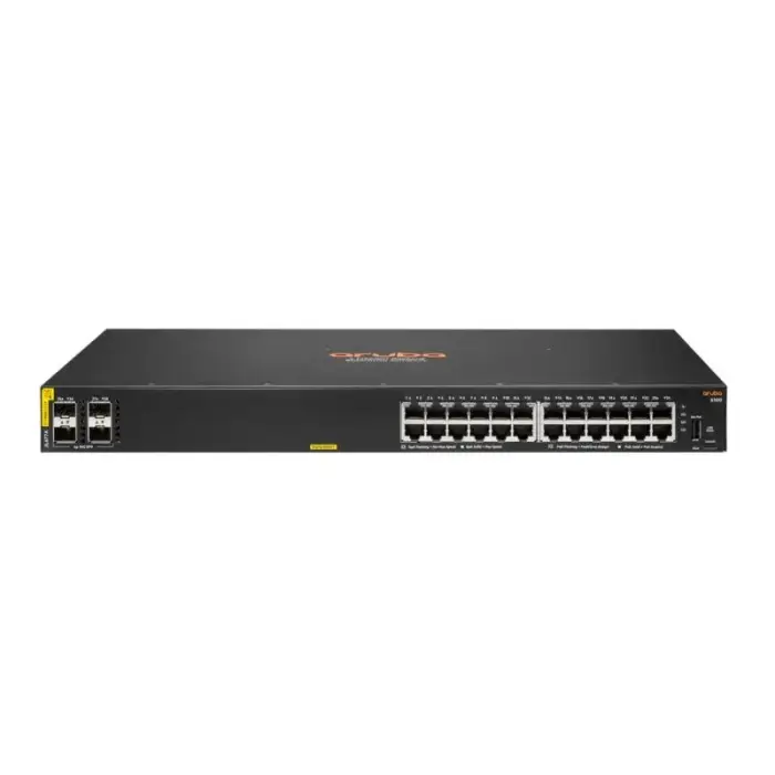 Aruba 6100 24G Class4 PoE 4SFP+ 370W Managed L3 Gigabit Ethernet (10/100/1000) PoE Support 1U Black