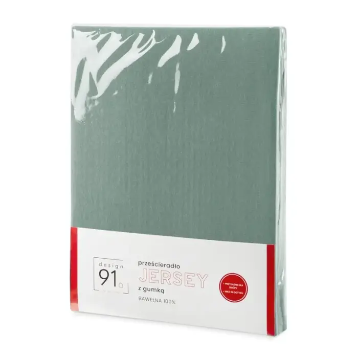 Jersey sheet D91 Eurofirany, sage, fitted