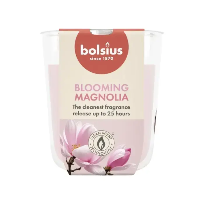 Bolsius True Scents Scented Candle in Glass, Magnolia, Ø80x73mm
