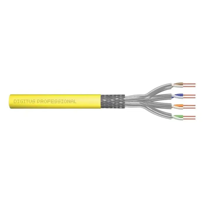 DIGITUS paigalduskaabel Cat.7A, S/FTP, Dca, AWG22/1, LSOH, 500m, kollane, rull
