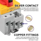 Qoltec DC isolator with locking function | Main switch | 1200V | 32A | 8kV | 4P Photo