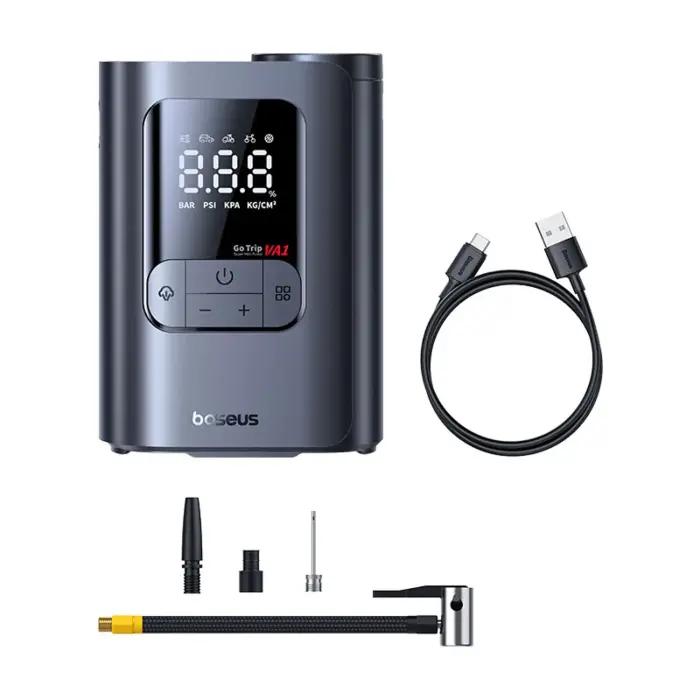 Baseus GoTrip VA1 Super Mini Wireless Air Compressor 82W 150PSI – Black Photo