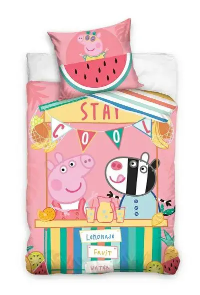 Gultas veļas komplekts 140x200 cm Peppa Pig Rozā