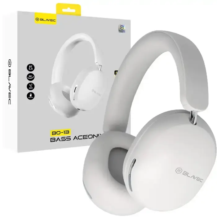 Blavec kõrvapealsed Bluetooth kõrvaklapid BO-13 Bass Aceonix ANC (BO13-W) valged