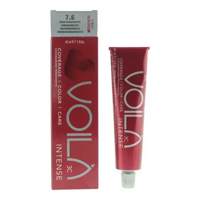Intercosmo, Voila 3C Intense, Noturīga matu krāsa, 7.6 Renesanses sarkans, 60 ml