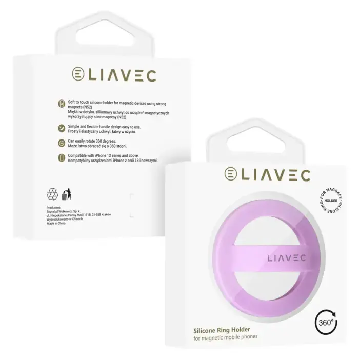 Liavec Ring Magsafe helelilla