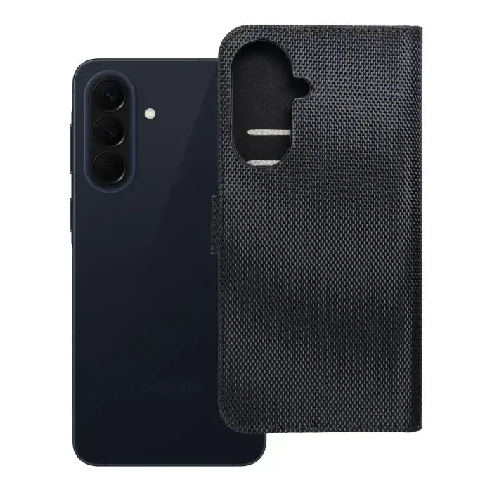 Flip case for Samsung A57 5G 4Card RFID anti-theft tech fabric black