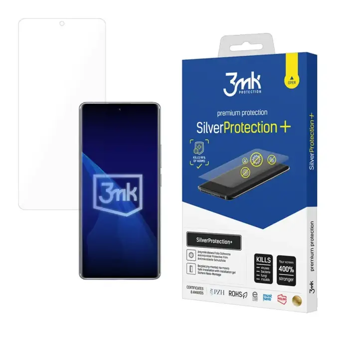 3MK SilverProtect+ mitrā veidā uzstādāma antibakteriāla aizsargplēve Apple iPhone 16E
