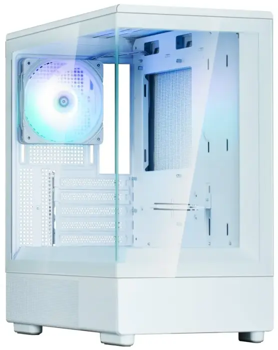 Zalman arvutikohver P10 White / miniT / 1x120mm fan ARGB / USB 3.0 / USB-C / temstiilasvané sklo / valge