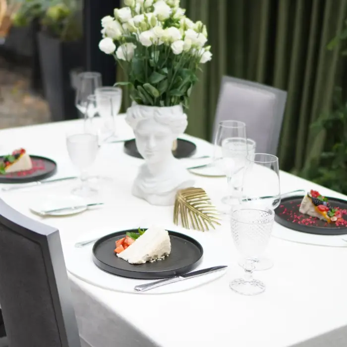 Chef table placemat, diameter 38 cm, white, round Photo