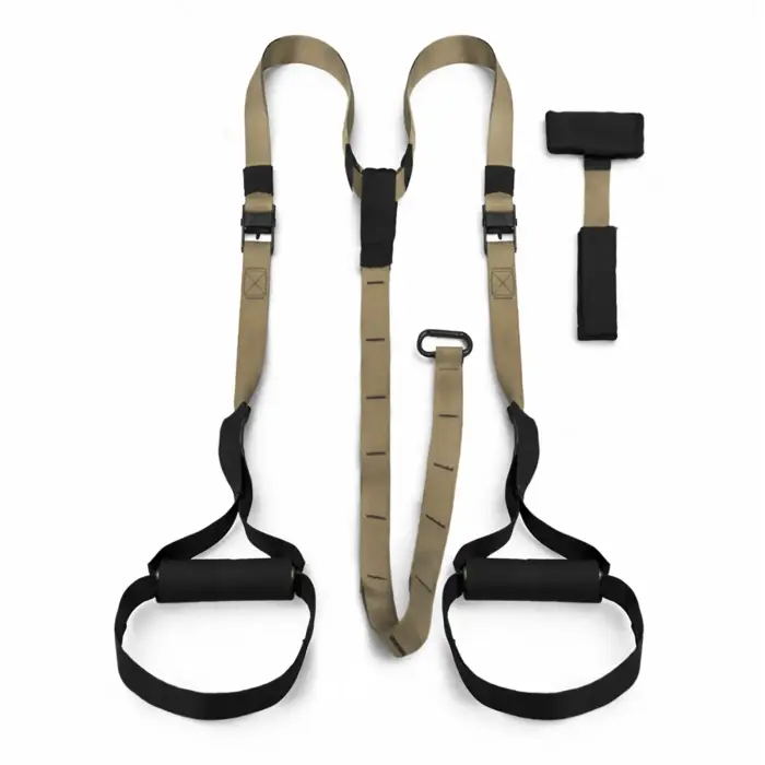 Wozinsky WSTR-01 TRX Suspension Training Straps with Handles - Khaki