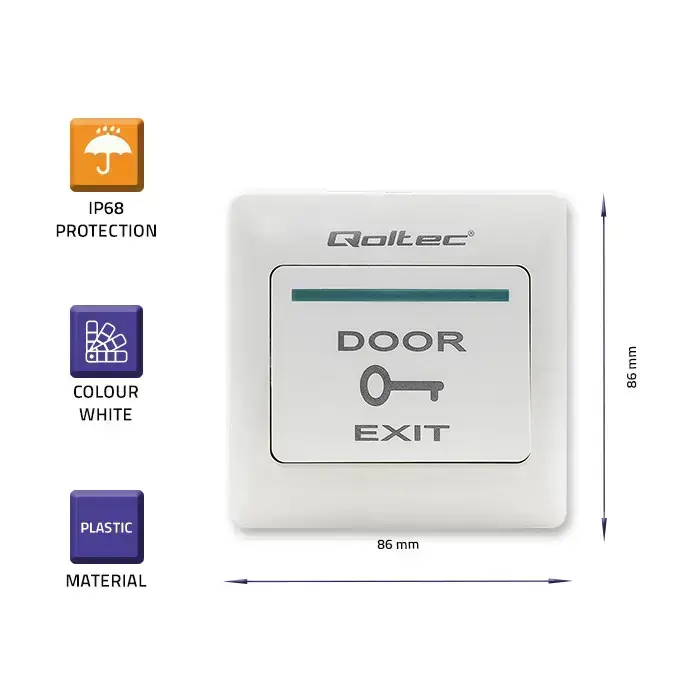 Qoltec Exit Button | white Photo