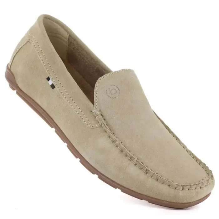 Meeste beige leather loafers Bugatti TT153108 - Buty: 41