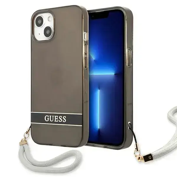 Guess Translucent Strap kõva kate iPhone 13 mini - Must