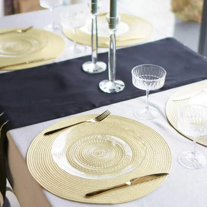 Table placemat Chef, diameter 38 cm, round, light beige Photo