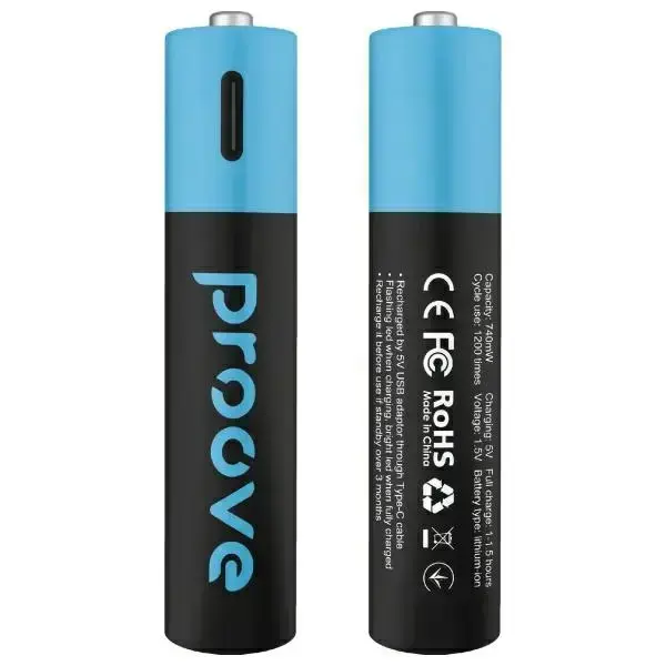 Proove AAA Rechargeable Batteries 740mWh 2pcs – Black