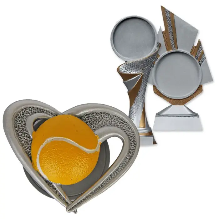 Tennisemotiiviga reljeefne embleem FG2514