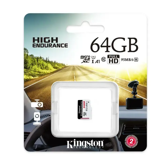 Kingston 64GB microSDXC Endurance Class 10 UHS-I 95 MB/s карта памяти