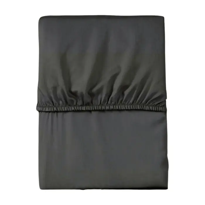 Microsatin Fitted Sheet 120x200 cm, Graphite, Solid Color