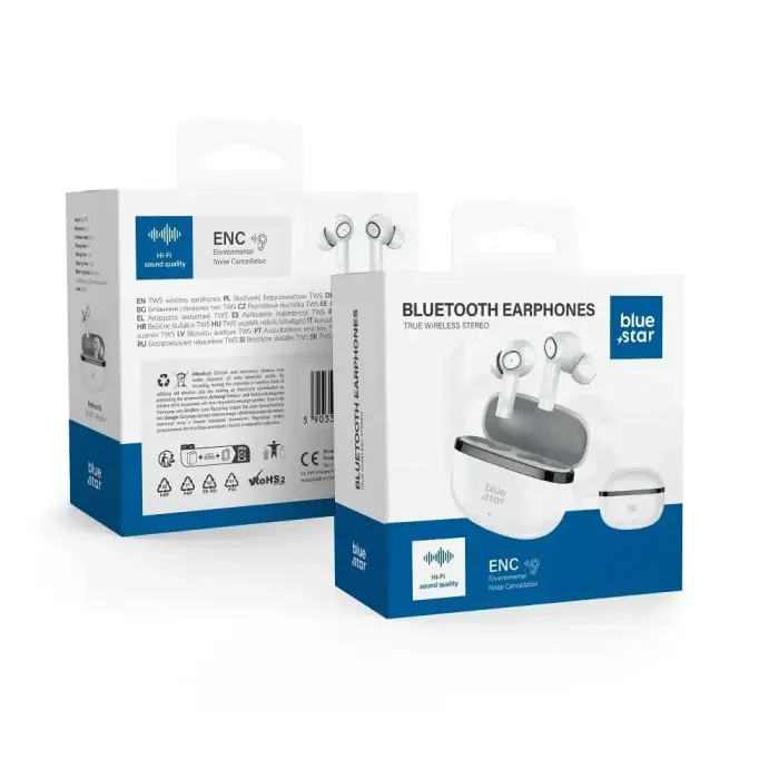 Blue Star AC20C TWS Wireless Earphones with ENC, White