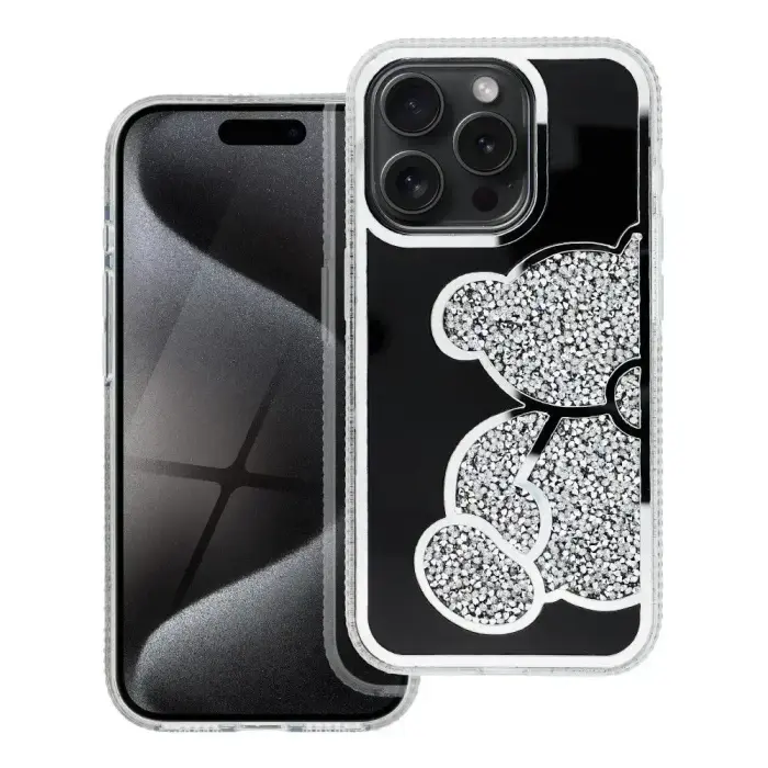 Чехол TEDDY BEAR для IPHONE 15, серебристый