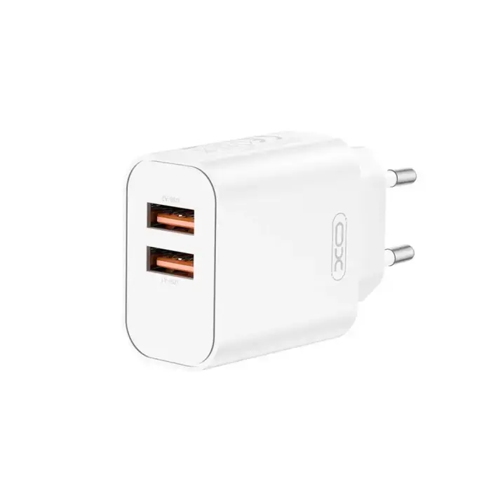 XO CE34 Seinalaadija, 2x USB-A, 12W, Valge