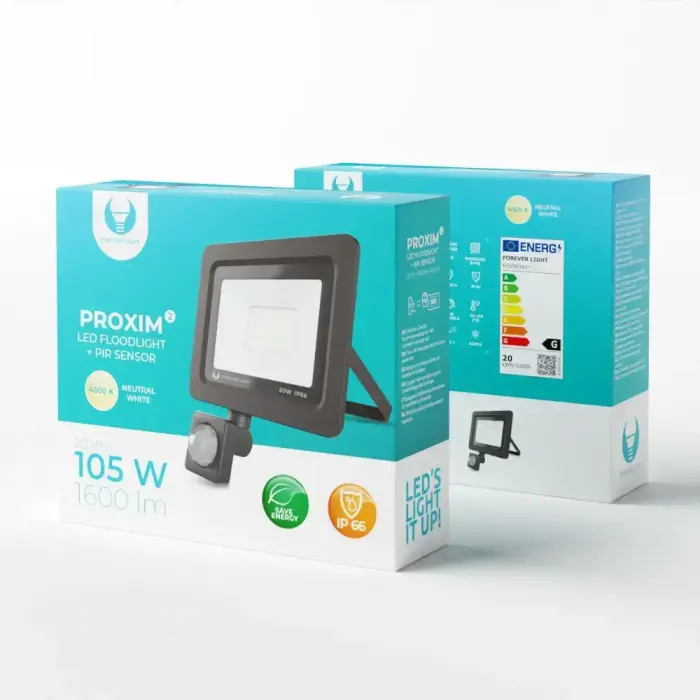 LED prožektor PROXIM II 20W |4500K| PIR IP66 Forever Light