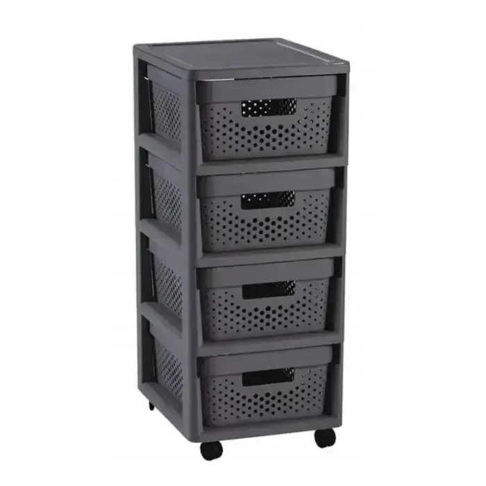 Kummut ratastel 4 perforeeritud sahtliga 11L Infinity 30x36x69cm tumehall